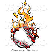 Vector of a Fast Baseball on Fire by Chromaco
