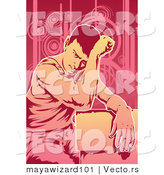 Vector of a Fatigued Young Man Resting on a Ledge by Mayawizard101