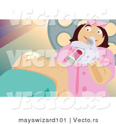 Vector of a Female Nurse Giving Patient a Vaccination Shot in Butt by Mayawizard101