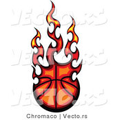 Vector of a Fire Basketball by Chromaco