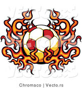 Vector of a Flaming Soccer Ball by Chromaco