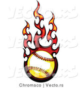 Vector of a Flaming Softball in Flight by Chromaco