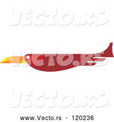 Vector of a Flying Red Bird by Lal Perera