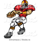 Vector of a Football Player Quarterback Preparing to Throw Ball by Chromaco