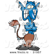 Vector of a Freezing Cartoon Faun Shivering by Toonaday