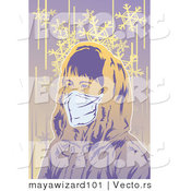 Vector of a Girl Wearing Protective Mask Outside in Cold Winter Weather by Mayawizard101