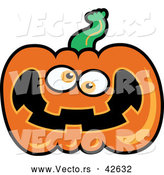 Vector of a Goofy Cartoon Jackolantern by Zooco