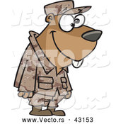 Vector of a Goofy Cartoon Military Gopher Standing in Uniform by Toonaday
