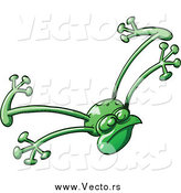 Vector of a Goofy Green Frog with Long Legs by Zooco