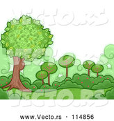 Vector of a Green Shrubs and Trees Backdrop by BNP Design Studio