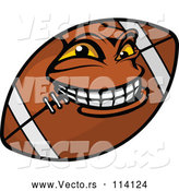 Vector of a Grinning Cartoon American Football Mascot by Vector Tradition SM