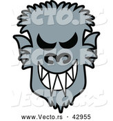 Vector of a Grinning Cartoon Halloween Werewolf by Zooco