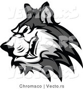 Vector of a Grinning Cartoon Husky Dog Growling by Chromaco