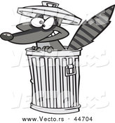 Vector of a Grinning Raccoon in a Trash Can by Toonaday