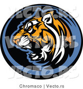Vector of a Growling Tiger Icon by Chromaco