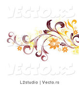 Vector of a Grunge Styled Yellow, Red and Orange Flower Background Design Element by L2studio