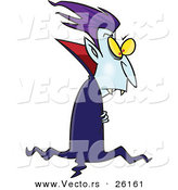 Vector of a Halloween Cartoon Vampire Wearing a Cape by Toonaday