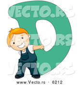 Vector of a Happy Boy Beside Alphabet Letter D by BNP Design Studio
