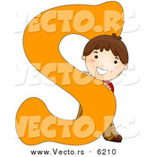 Vector of a Happy Boy Beside Alphabet Letter S by BNP Design Studio