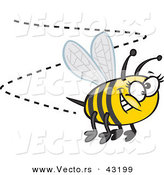 Vector of a Happy Cartoon Bumblebee Buzzing Around with a Big Goofy Smile by Toonaday