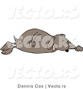 Vector of a Happy Cartoon Dog Resting on the Floor by Djart