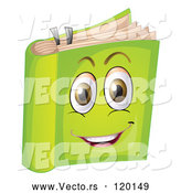 Vector of a Happy Cartoon Green Book Mascot by Graphics RF
