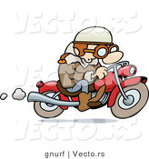 Vector of a Happy Cartoon Guy Riding His Motorcycle by Gnurf