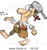Vector of a Happy Cartoon Johnny Appleseed Character Spreading Garden Seeds Around by Toonaday
