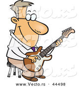 Vector of a Happy Cartoon Man Playing a Guitar While Sitting on a StoolHappy Cartoon Man Playing a Guitar While Sitting on a Stool by Toonaday