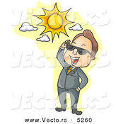 Vector of a Happy Cartoon Man Smiling on a Sunny Summer Day by BNP Design Studio