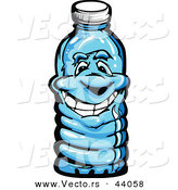 Vector of a Happy Cartoon Plastic Water Bottle Mascot by Chromaco
