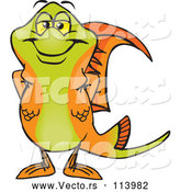 Vector of a Happy Cartoon Swordtail Fish Standing by Dennis Holmes Designs