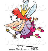 Vector of a Happy Cartoon Tooth Fairy by Toonaday