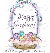 Vector of a Happy Easter Gift Basket by BNP Design Studio