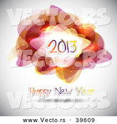 Vector of a Happy New Year 2013 Greeting Background with Abstract Shapes and Patterns by KJ Pargeter