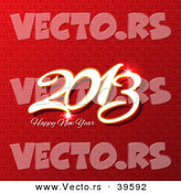 Vector of a Happy New Year 2013 Greetings Design over Red Background by KJ Pargeter