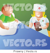 Vector of a Happy Nurse Talking with Patient in a Hospital Room by Prawny