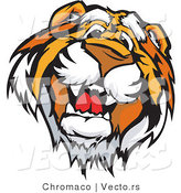 Vector of a Happy Tiger Mascot Profile by Chromaco