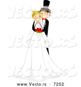 Vector of a Happy White Groom Hugging His Bride from Behind by BNP Design Studio