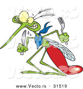 Vector of a Hungry Zikia Mosquito Looking for Blood - Cartoon Style by Toonaday