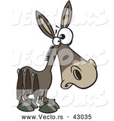 Vector of a Hurting Cartoon Donkey Pinned with 3 Tails on His Side by Toonaday