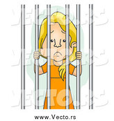 Vector of a Jailed Blond White Woman in Orange by BNP Design Studio