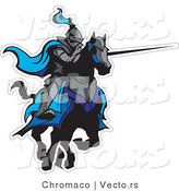 Vector of a Jousting Knight with Lance Extended Ready to Strike Opponent by Chromaco