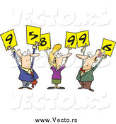 Vector of a Judges Holding up Numberred Signs by Toonaday