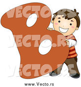 Vector of a Kid Letter B with a Brunette Little Boy by BNP Design Studio