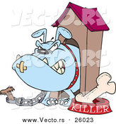 Vector of a Killer Dog Chained to House by Toonaday