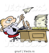 Vector of a Lazy Cartoon Office Worker Not Doing His Job by Gnurf