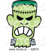 Vector of a Mad Cartoon Halloween Frankenstein by Zooco