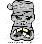 Vector of a Mad Cartoon Halloween Mummy by Zooco