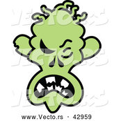 Vector of a Mad Cartoon Halloween Zombie by Zooco
